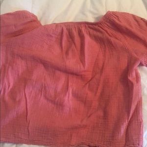 Off shoulder pink top